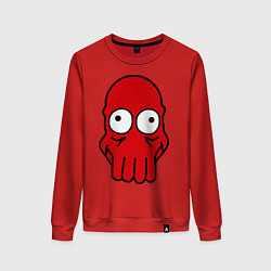 Свитшот хлопковый женский Dr. Zoidberg Face, цвет: красный