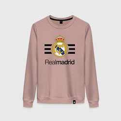 Свитшот хлопковый женский Real Madrid Lines, цвет: пыльно-розовый