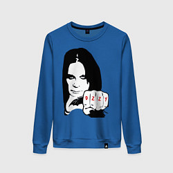Свитшот хлопковый женский Ozzy Ozborn, цвет: синий