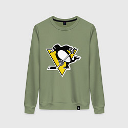 Свитшот хлопковый женский Pittsburgh Penguins: Malkin 71, цвет: авокадо