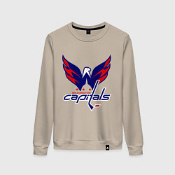 Свитшот хлопковый женский Washington Capitals: Ovechkin, цвет: миндальный