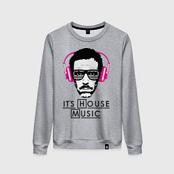 Свитшот хлопковый женский It's House music, цвет: меланж