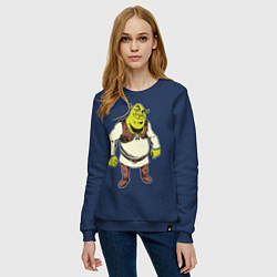 Свитшот хлопковый женский Shrek 3, цвет: тёмно-синий — фото 2