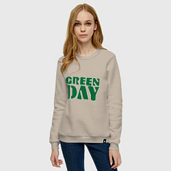 Свитшот хлопковый женский Green Day, цвет: миндальный — фото 2