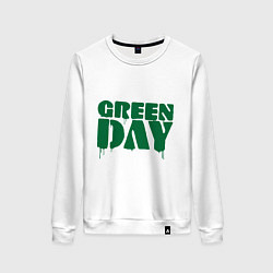 Свитшот хлопковый женский Green Day, цвет: белый