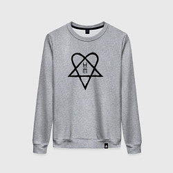 Свитшот хлопковый женский HIM: Heartagram, цвет: меланж