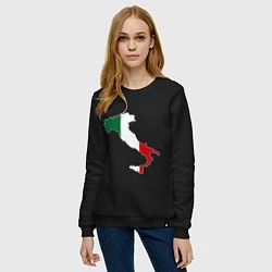 Свитшот хлопковый женский Италия (Italy), цвет: черный — фото 2