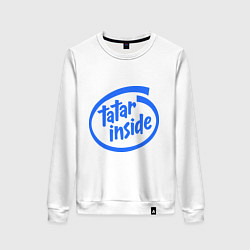Свитшот хлопковый женский Tatar inside, цвет: белый