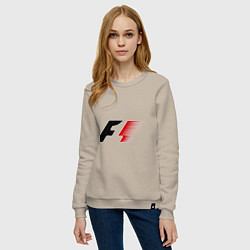 Свитшот хлопковый женский Formula 1, цвет: миндальный — фото 2