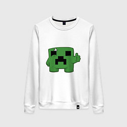 Свитшот хлопковый женский Minecraft Green, цвет: белый