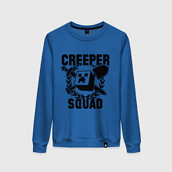 Свитшот хлопковый женский Creeper Squad, цвет: синий