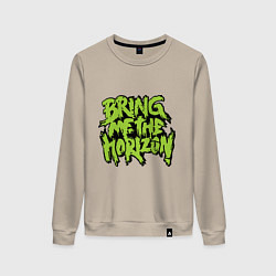 Свитшот хлопковый женский Bring me the horizon, цвет: миндальный