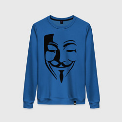 Свитшот хлопковый женский Vendetta Mask, цвет: синий