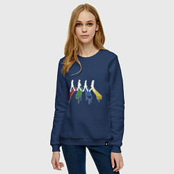 Свитшот хлопковый женский Beatles Color, цвет: тёмно-синий — фото 2