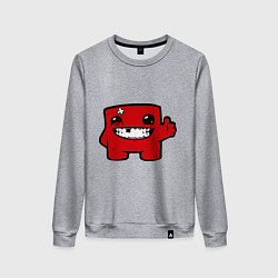 Свитшот хлопковый женский Super Meat Boy, цвет: меланж