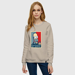 Свитшот хлопковый женский D'oh Poster, цвет: миндальный — фото 2