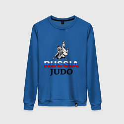 Свитшот хлопковый женский Russia judo, цвет: синий