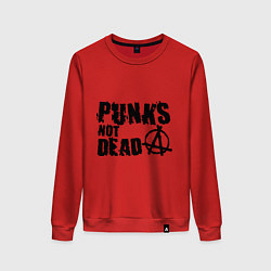 Свитшот хлопковый женский Punks not dead, цвет: красный