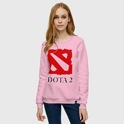 Свитшот хлопковый женский Dota 2: Logo, цвет: светло-розовый — фото 2