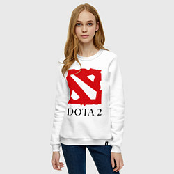 Свитшот хлопковый женский Dota 2: Logo, цвет: белый — фото 2