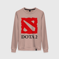 Свитшот хлопковый женский Dota 2: Logo, цвет: пыльно-розовый