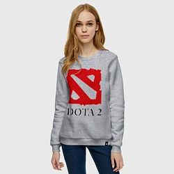 Свитшот хлопковый женский Dota 2: Logo, цвет: меланж — фото 2