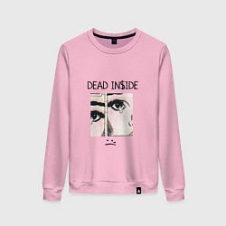 Свитшот хлопковый женский Dead Inside, цвет: светло-розовый