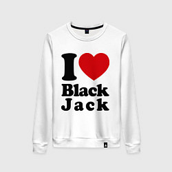 Женский свитшот I love black jack