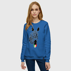 Свитшот хлопковый женский Juventus Zebra, цвет: синий — фото 2