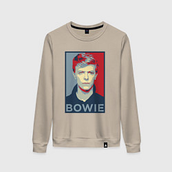 Свитшот хлопковый женский Bowie Poster, цвет: миндальный