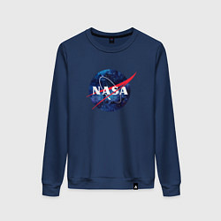 Свитшот хлопковый женский NASA: Cosmic Logo, цвет: тёмно-синий