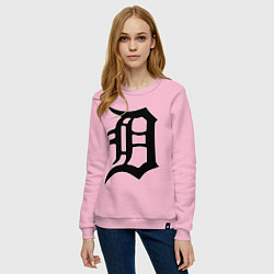 Свитшот хлопковый женский Detroit Tigers, цвет: светло-розовый — фото 2