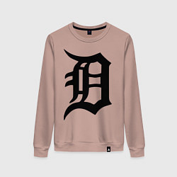 Свитшот хлопковый женский Detroit Tigers, цвет: пыльно-розовый