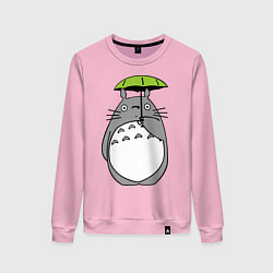 Свитшот хлопковый женский Totoro с зонтом, цвет: светло-розовый