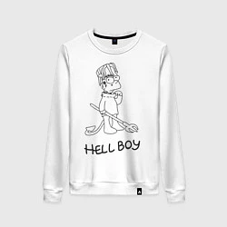 Свитшот хлопковый женский Bart: Hell Boy, цвет: белый