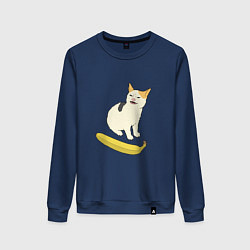 Женский свитшот Cat no banana meme