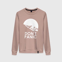 Свитшот хлопковый женский Elon: Don't Panic, цвет: пыльно-розовый