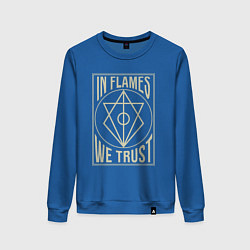 Свитшот хлопковый женский In Flames: We Trust, цвет: синий