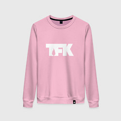 Свитшот хлопковый женский TFK: White Logo, цвет: светло-розовый