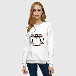 Свитшот хлопковый женский Банда пингвинов, цвет: белый — фото 2