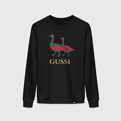 Свитшот хлопковый женский GUSSI GG, цвет: черный