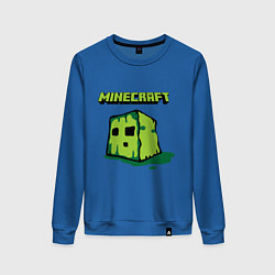 Свитшот хлопковый женский Minecraft Creeper, цвет: синий