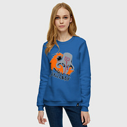Свитшот хлопковый женский Juggernaut simple, цвет: синий — фото 2