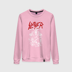 Свитшот хлопковый женский Slayer: Devil Goat, цвет: светло-розовый