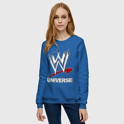 Свитшот хлопковый женский WWE universe, цвет: синий — фото 2