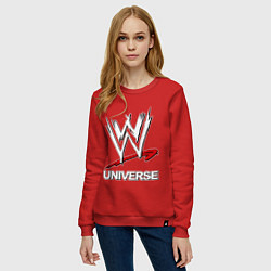 Свитшот хлопковый женский WWE universe, цвет: красный — фото 2