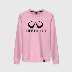 Свитшот хлопковый женский Infiniti logo, цвет: светло-розовый