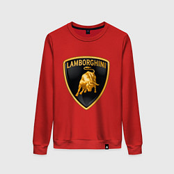 Свитшот хлопковый женский Lamborghini logo, цвет: красный