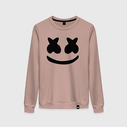 Свитшот хлопковый женский Marshmello, цвет: пыльно-розовый