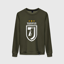 Свитшот хлопковый женский Juventus 7J, цвет: хаки